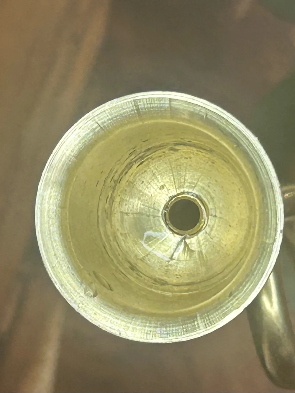 Set of 2 Metallic Brass Trumpet Candle Holders